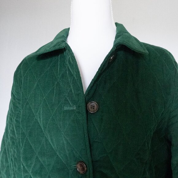 Talbot's Quilted Corduroy Coat, Green, Size M - Picture 11 of 11